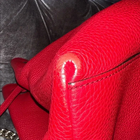 YOU ARE LOOKING AT A TOTAL UNICORN 🦄 Gucci Soho Working Tote in Rare Red Alert 🔴 - Picture 6 of 9